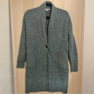 Uniqlo Gray/Green Long Wool Cardigan